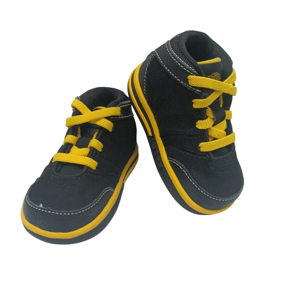 Jordan Toddler Sneakers Black Yellow Lace Up Shoes Size 4C‎